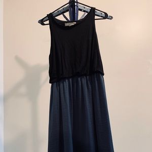 Loft mixed media petite tea length dress (medium)